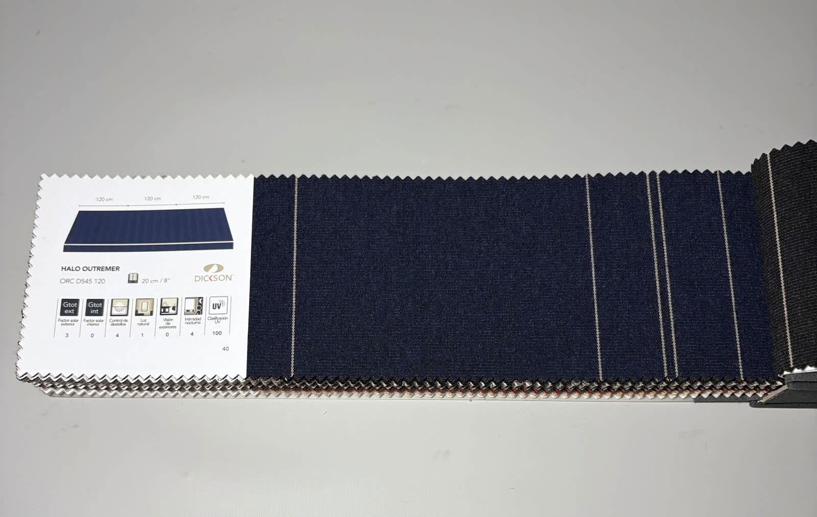 muestra de lona rayada